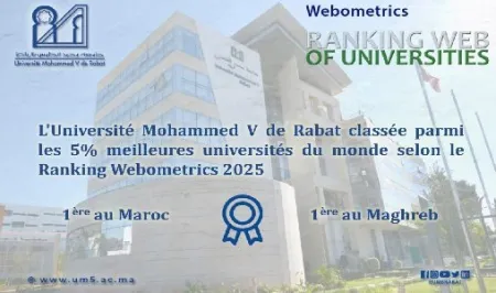 




Rabat's Mohammed V University Leads Moroccan &amp; Maghreb Universities in 2025 Webometrics Ranking


